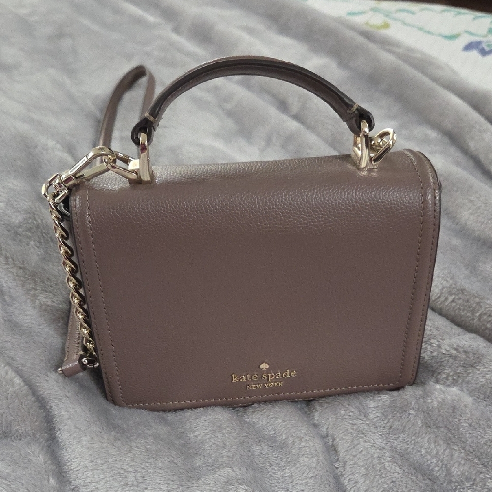Kate Spade Brown Crossbody Bag with Gold Accents
